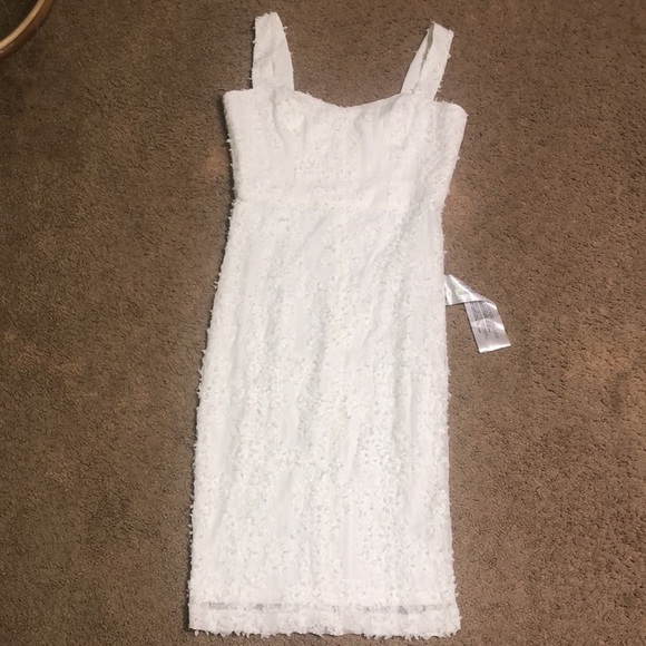 Dress the Population Nicole Sweetheart Sheath Bodycon Cocktail Floral Lace Ivory - Picture 5 of 12